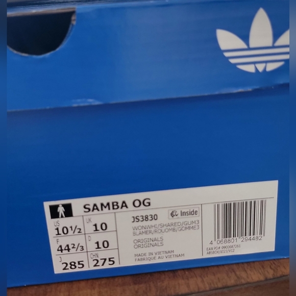 Adidas Samba Og Wonder White Shadow Red 10.5